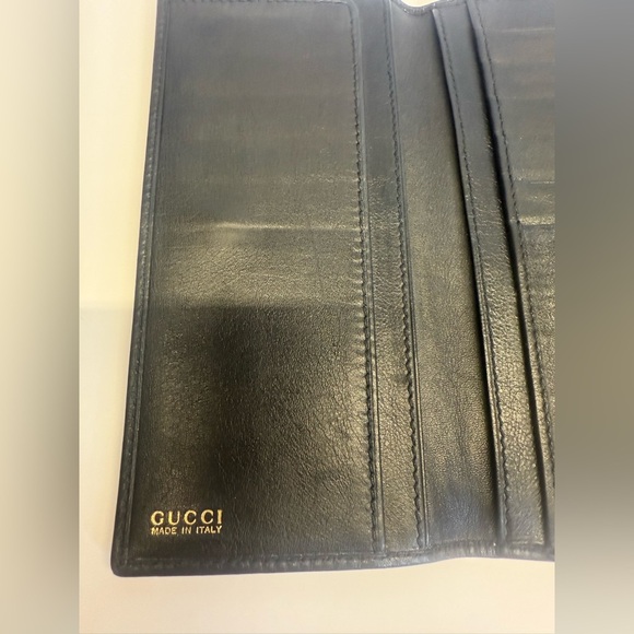 Gucci Black Leather Wallet with Bamboo Accent - Picture 5 of 11